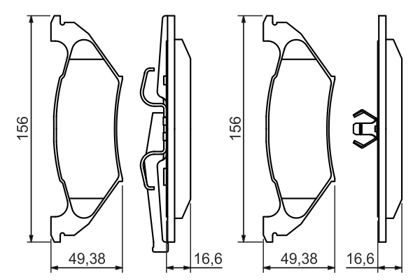 Brake Pad Set, disc brake - 0 986 494 495 BOSCH