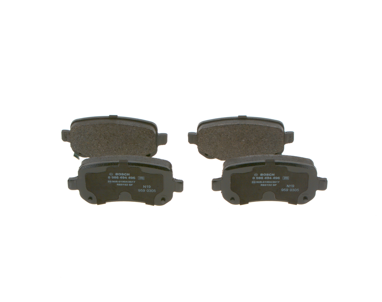 Brake Pad Set, disc brake - 0 986 494 496 BOSCH