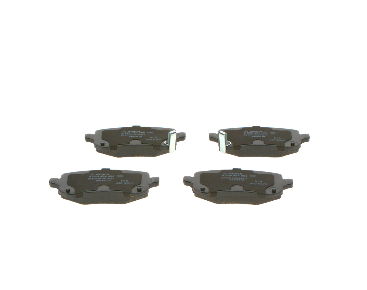 Brake Pad Set, disc brake - 0 986 494 496 BOSCH