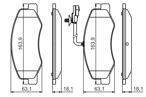 Brake Pad Set, disc brake - 0 986 494 499 BOSCH