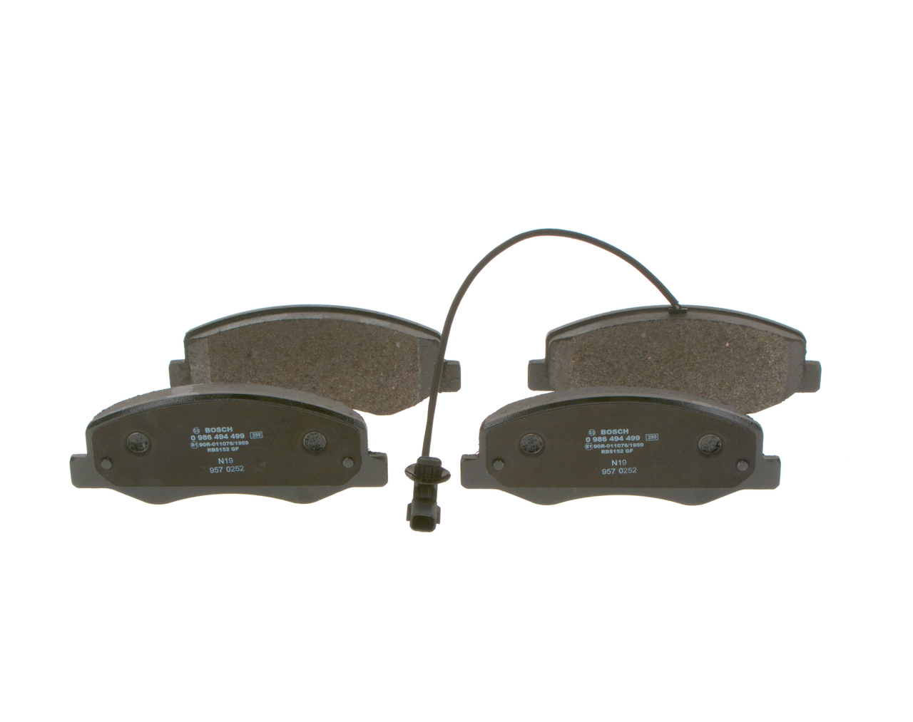 Комплект тормозных колодок, дисковый тормоз - 0 986 494 499 BOSCH