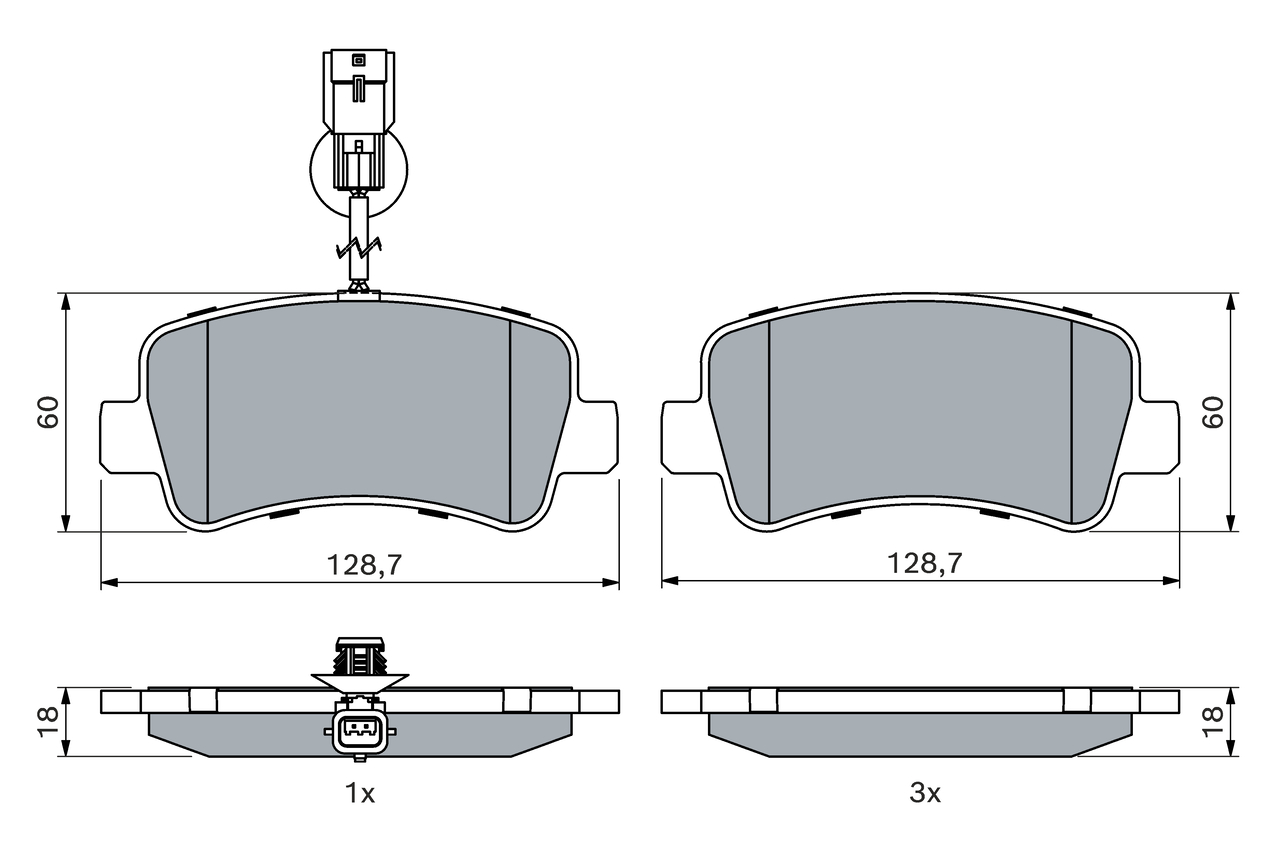Brake Pad Set, disc brake - 0 986 494 500 BOSCH
