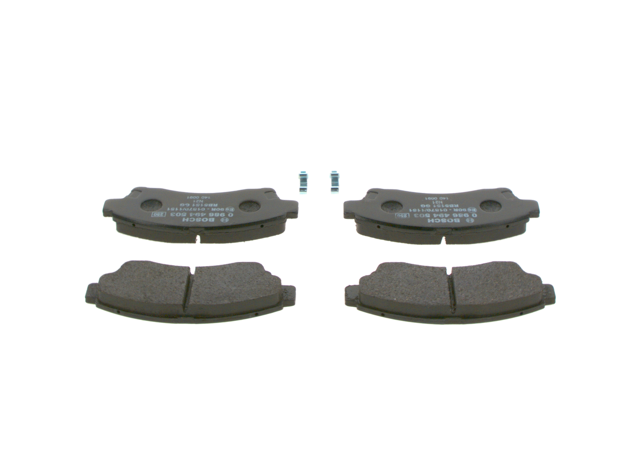stabdžių trinkelių rinkinys, diskinis stabdys - 0 986 494 503 BOSCH
