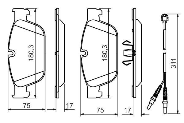Brake Pad Set, disc brake - 0 986 494 526 BOSCH