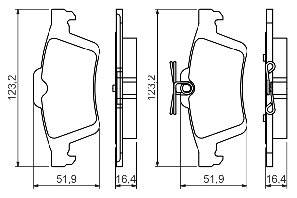 Brake Pad Set, disc brake - 0 986 494 528 BOSCH