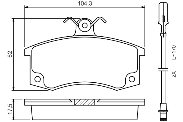 Brake Pad Set, disc brake - 0 986 494 533 BOSCH