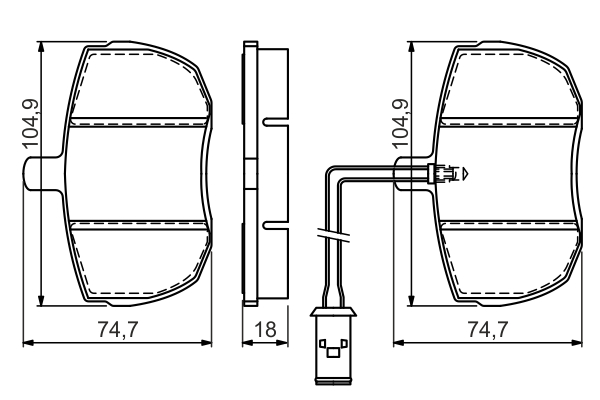 Brake Pad Set, disc brake - 0 986 494 535 BOSCH