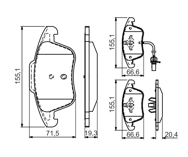 Brake Pad Set, disc brake - 0 986 494 538 BOSCH