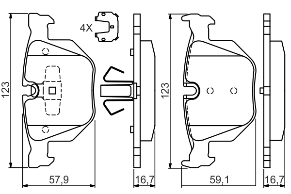 Brake Pad Set, disc brake - 0 986 494 540 BOSCH