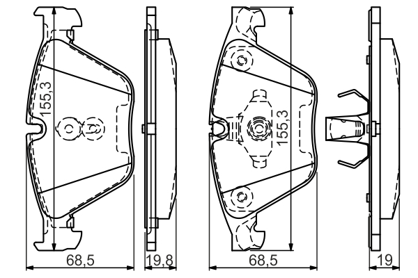Brake Pad Set, disc brake - 0 986 494 549 BOSCH