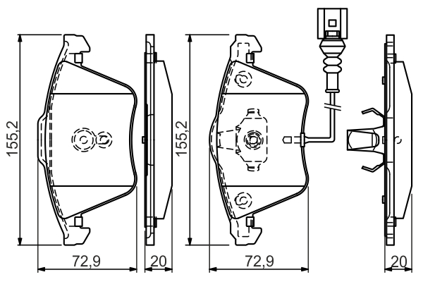 Brake Pad Set, disc brake - 0 986 494 550 BOSCH
