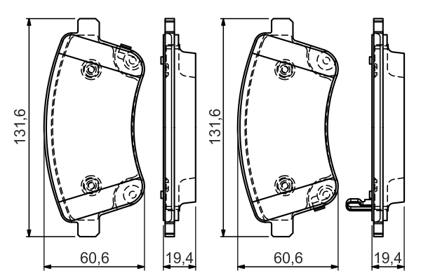 Brake Pad Set, disc brake - 0 986 494 552 BOSCH