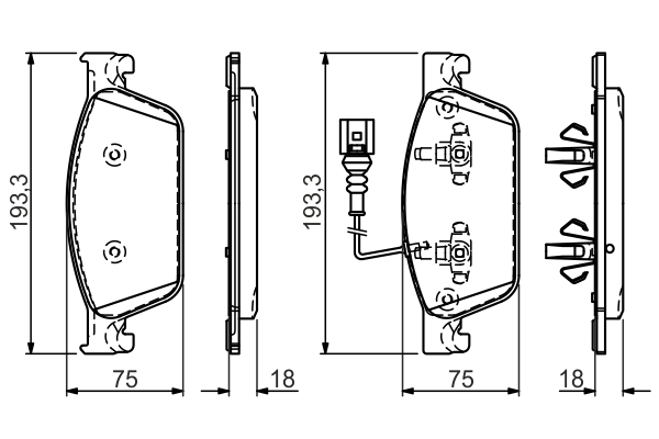 Brake Pad Set, disc brake - 0 986 494 553 BOSCH