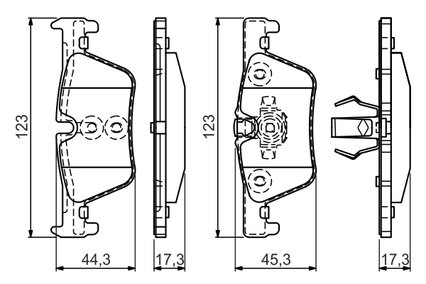 Brake Pad Set, disc brake - 0 986 494 554 BOSCH