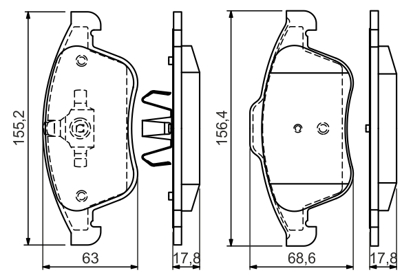 Brake Pad Set, disc brake - 0 986 494 556 BOSCH