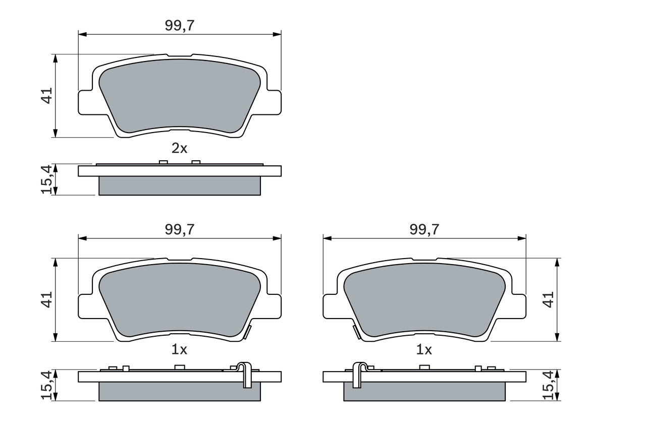 Brake Pad Set, disc brake - 0 986 494 557 BOSCH
