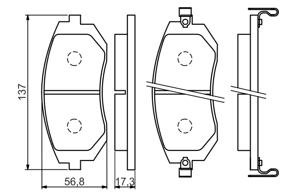 Brake Pad Set, disc brake - 0 986 494 558 BOSCH