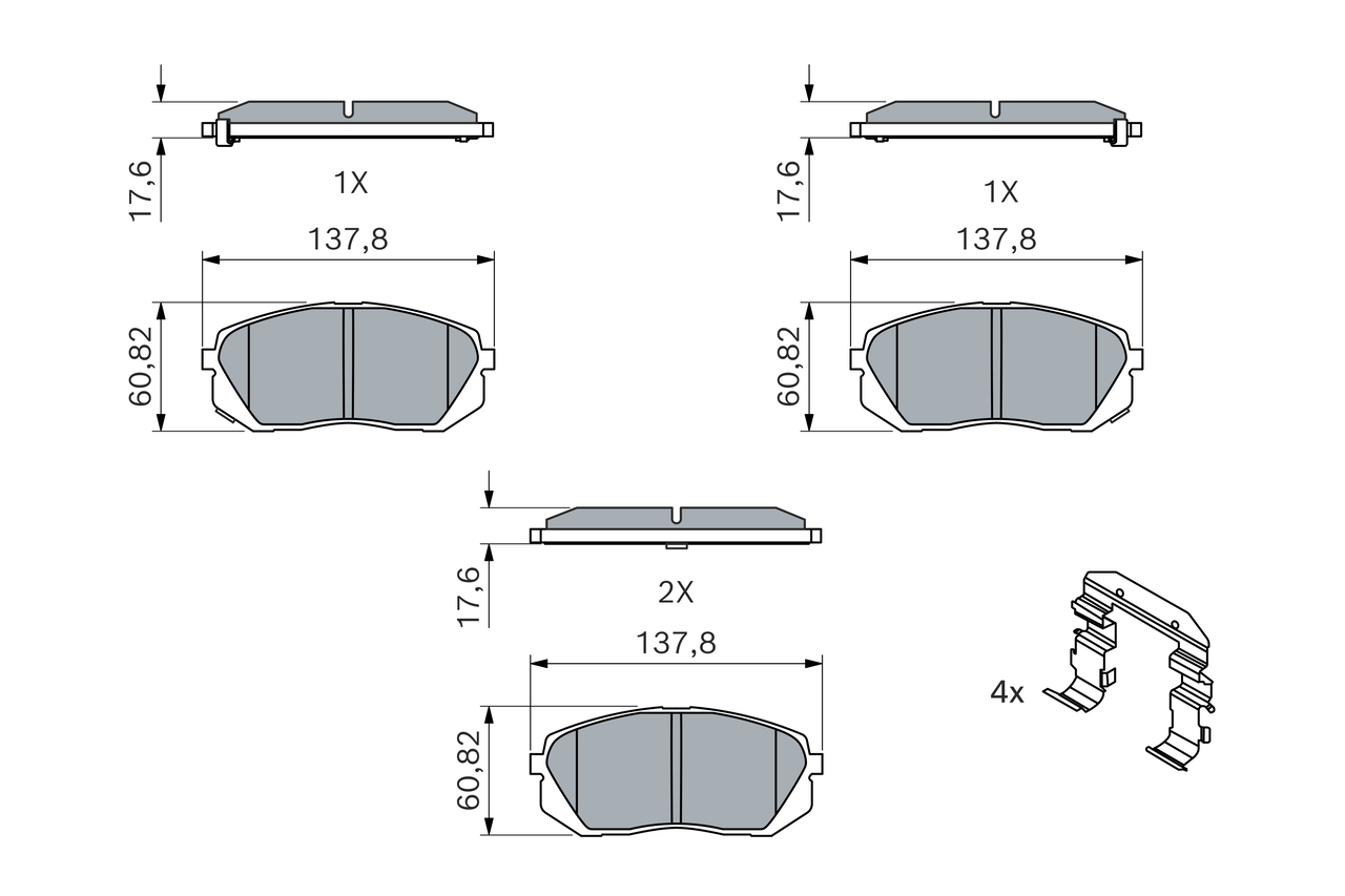 Brake Pad Set, disc brake - 0 986 494 559 BOSCH