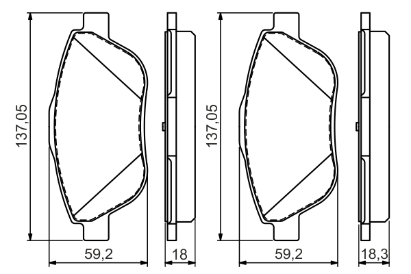 Brake Pad Set, disc brake - 0 986 494 564 BOSCH