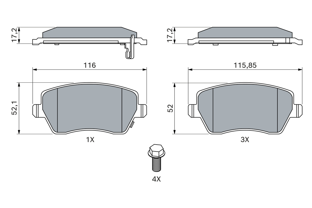 Brake Pad Set, disc brake - 0 986 494 573 BOSCH