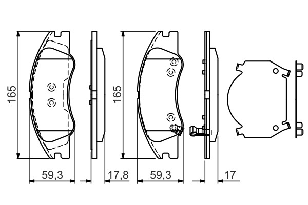 Brake Pad Set, disc brake - 0 986 494 577 BOSCH
