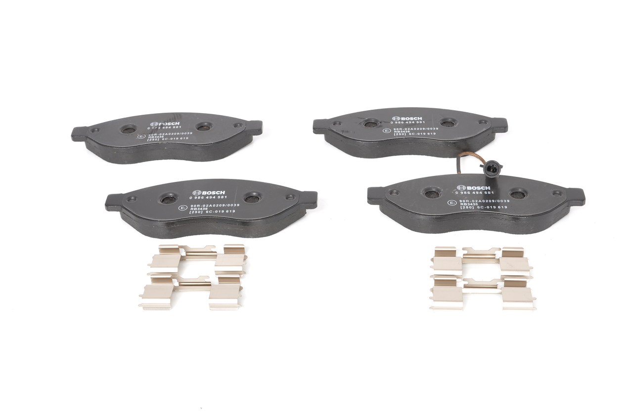 Комплект тормозных колодок, дисковый тормоз - 0 986 494 581 BOSCH
