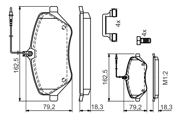 Brake Pad Set, disc brake - 0 986 494 585 BOSCH