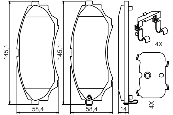 Brake Pad Set, disc brake - 0 986 494 587 BOSCH