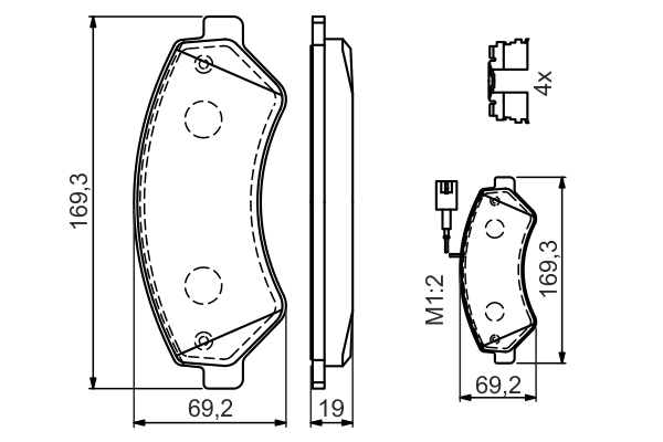Brake Pad Set, disc brake - 0 986 494 589 BOSCH