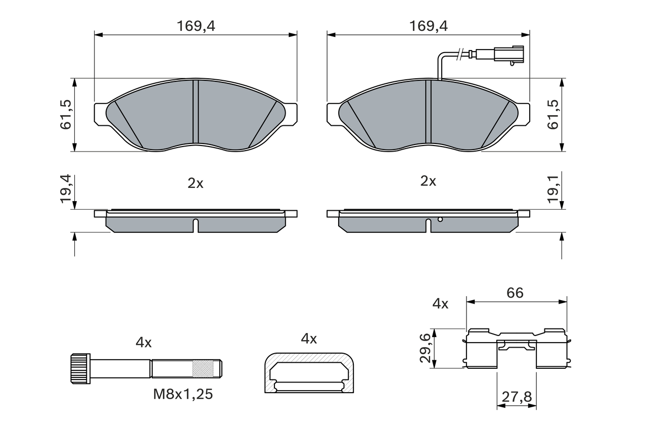 Brake Pad Set, disc brake - 0 986 494 591 BOSCH