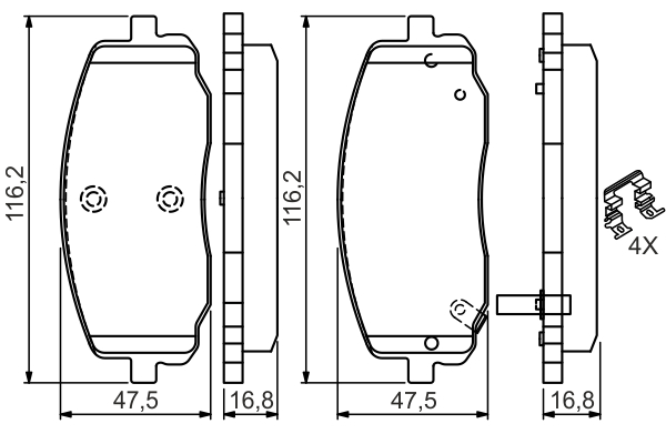 Brake Pad Set, disc brake - 0 986 494 594 BOSCH