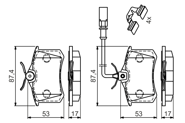 Brake Pad Set, disc brake - 0 986 494 599 BOSCH
