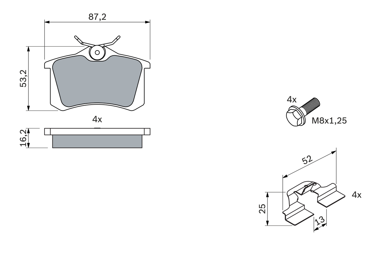 Brake Pad Set, disc brake - 0 986 494 600 BOSCH