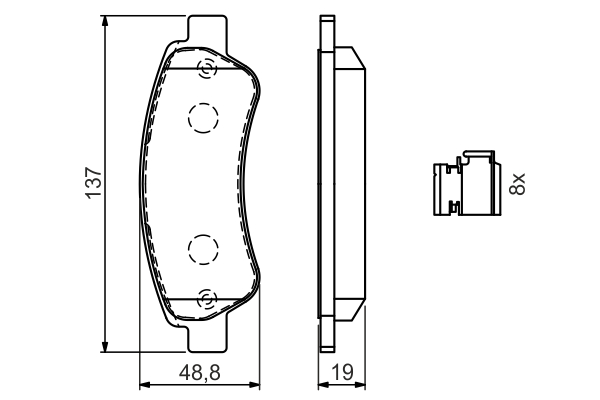 Brake Pad Set, disc brake - 0 986 494 604 BOSCH