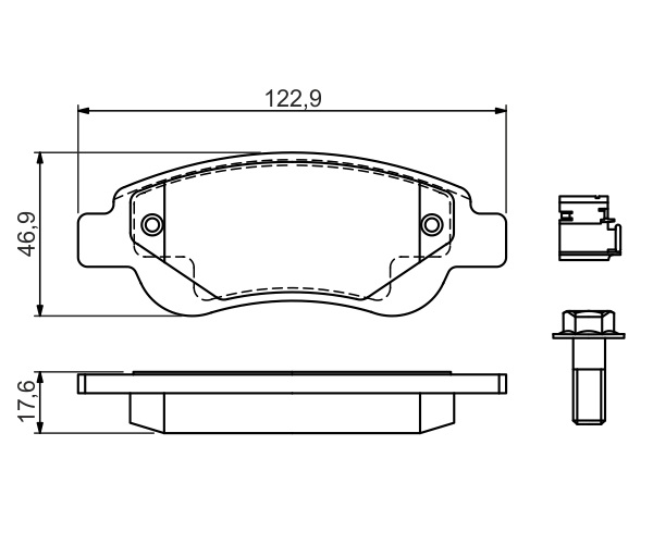 Brake Pad Set, disc brake - 0 986 494 606 BOSCH