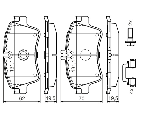 Brake Pad Set, disc brake - 0 986 494 607 BOSCH