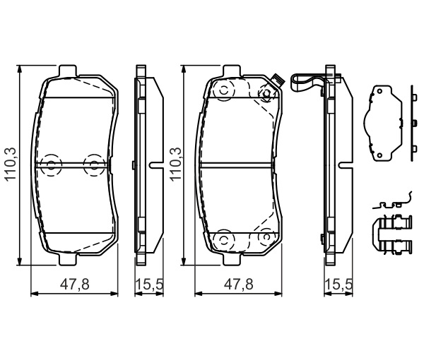 Brake Pad Set, disc brake - 0 986 494 608 BOSCH
