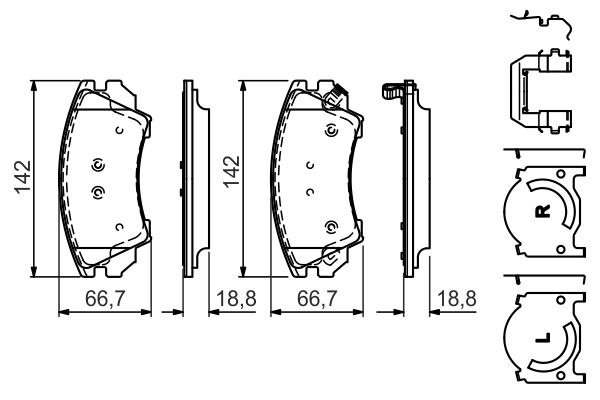 Brake Pad Set, disc brake - 0 986 494 609 BOSCH