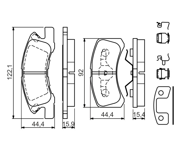 Brake Pad Set, disc brake - 0 986 494 610 BOSCH