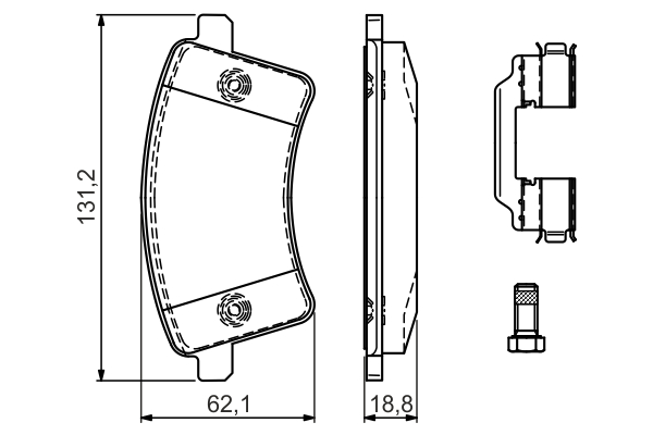 Brake Pad Set, disc brake - 0 986 494 612 BOSCH