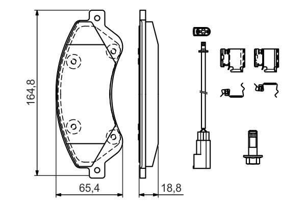 Brake Pad Set, disc brake - 0 986 494 613 BOSCH