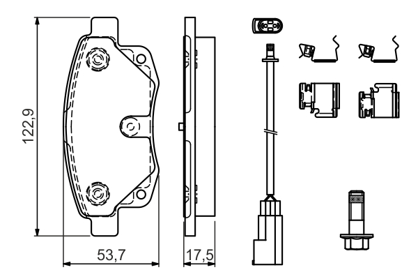 Brake Pad Set, disc brake - 0 986 494 614 BOSCH