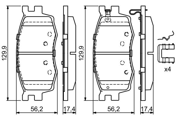 Brake Pad Set, disc brake - 0 986 494 617 BOSCH