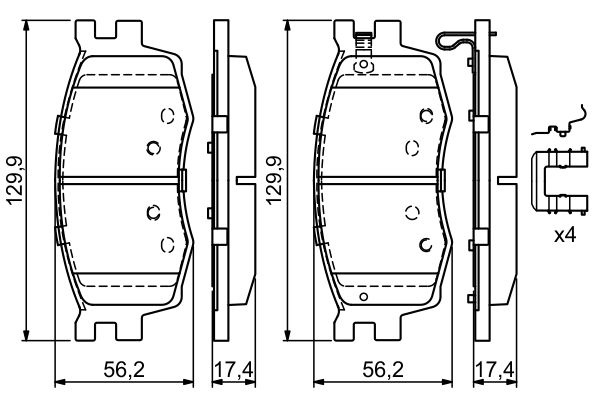 Brake Pad Set, disc brake - 0 986 494 617 BOSCH
