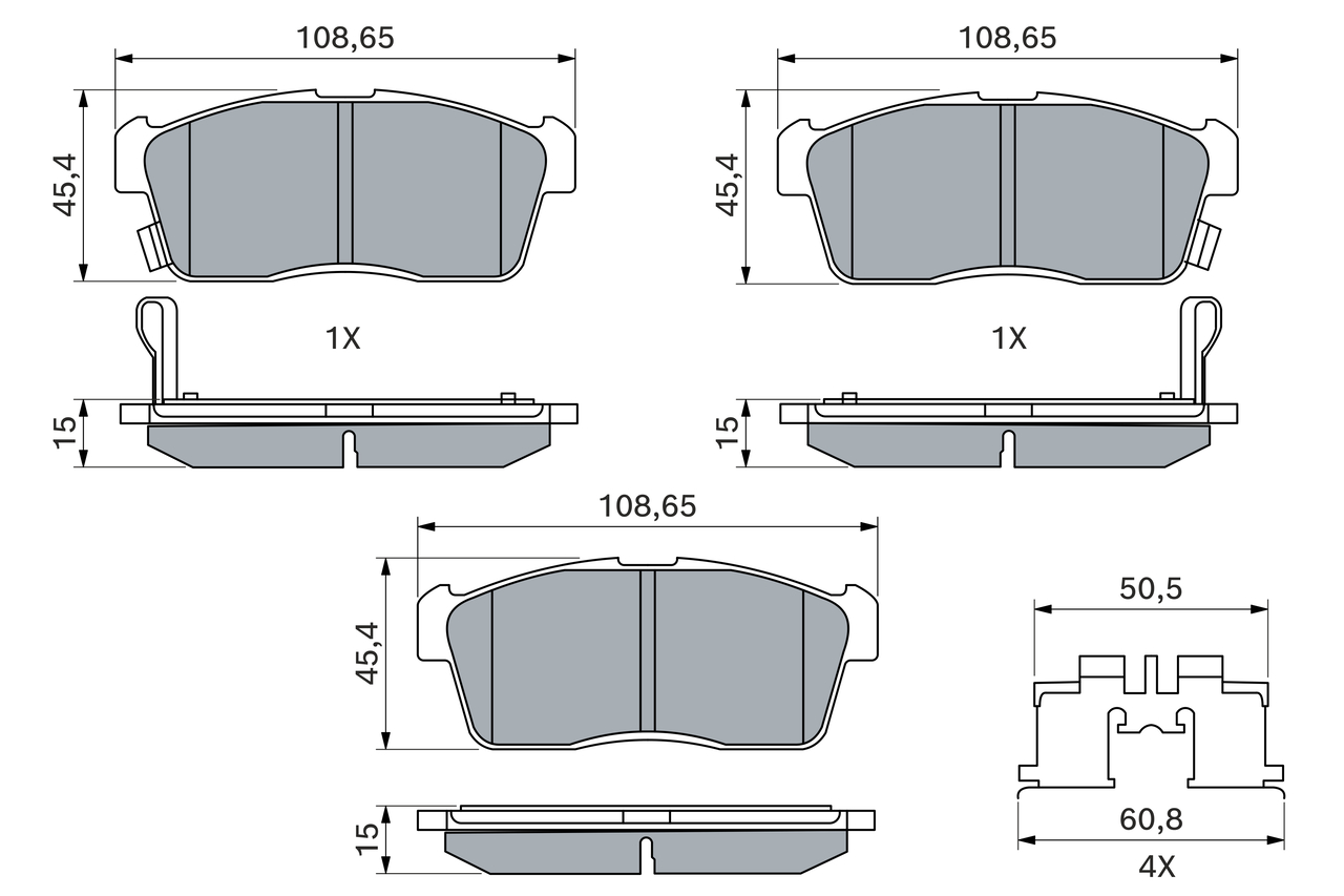 Brake Pad Set, disc brake - 0 986 494 618 BOSCH