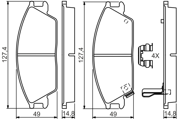 Brake Pad Set, disc brake - 0 986 494 620 BOSCH