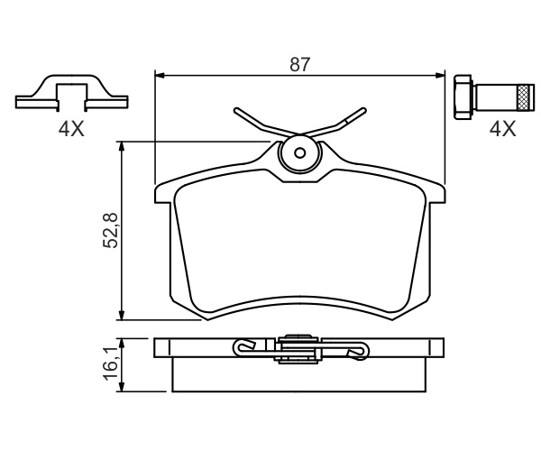 Brake Pad Set, disc brake - 0 986 494 621 BOSCH