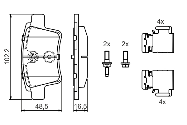 Brake Pad Set, disc brake - 0 986 494 622 BOSCH