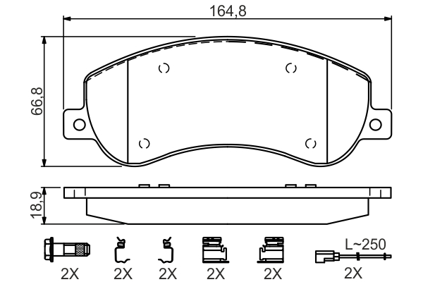 Brake Pad Set, disc brake - 0 986 494 624 BOSCH