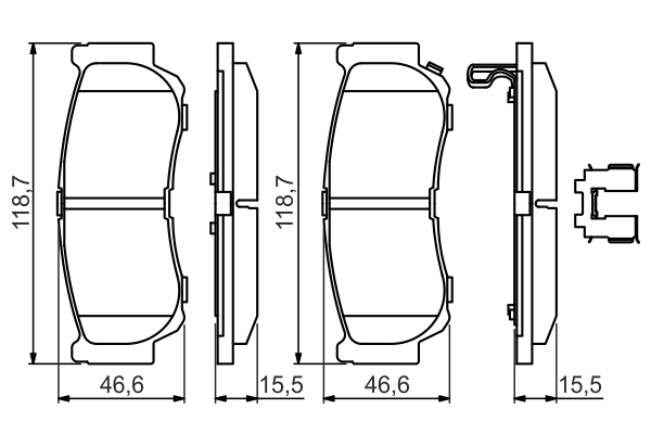 Brake Pad Set, disc brake - 0 986 494 628 BOSCH